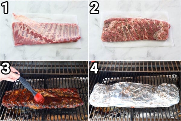 Steps to make Smoked Ribs: remove the membrane, season the ribs with rub, then smoke them and let them rest wrapped in foil.