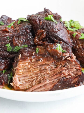 Close up of Braised Beef.