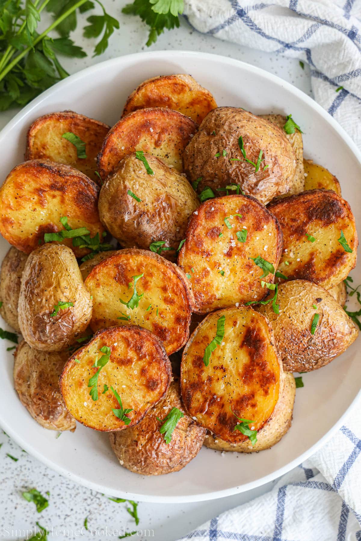 Overview of Roasted Yukon Gold Potatoes.