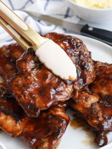 Close up of BBQ Chicken Thighs.