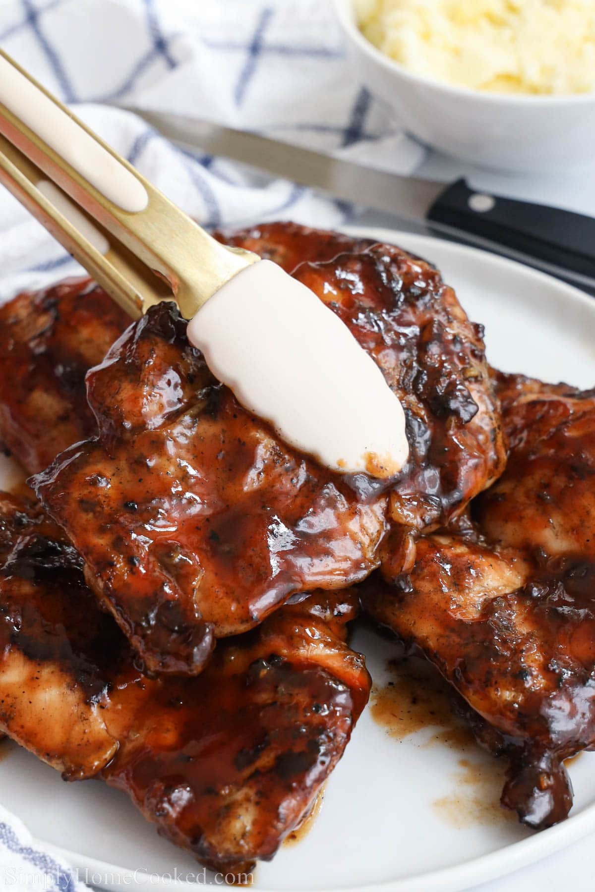 Close up of BBQ Chicken Thighs.