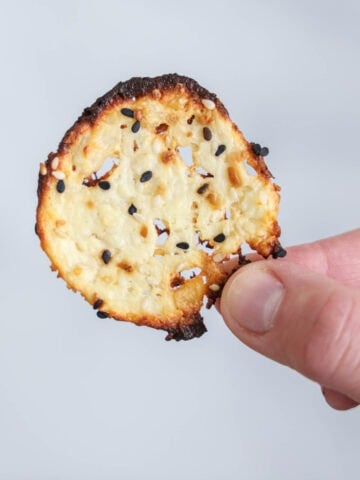 Close up of a Cottage Cheese Chip.