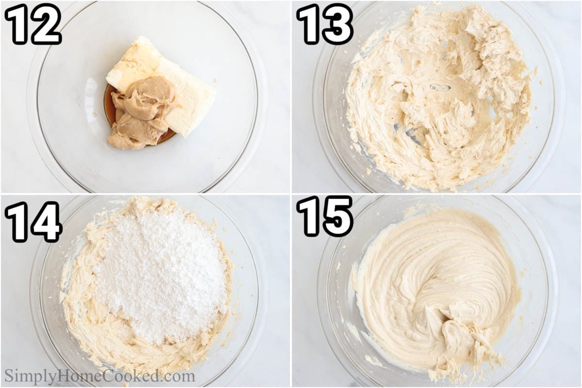 Steps to make Banana Cake: combine the butter with cream cheese, vanilla, and salt, then add the powdered sugar, and frost the cake.